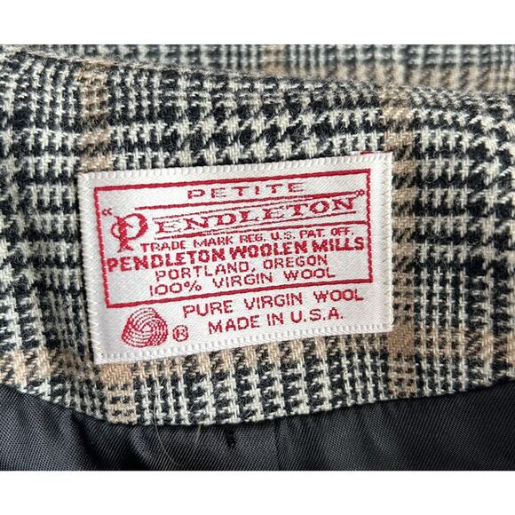 Vintage Pendleton Blazer Womens 10‎ Petite Houndstooth Plaid Wool Coat USA - Picture 12 of 15
